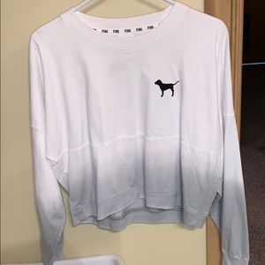 PINK Victoria's Secret Tops - white and grey ombré crop pullover PINK Victoria's Secret Tops - white and grey ombré crop pullover